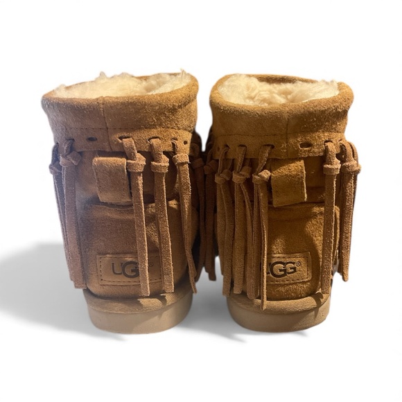 UGG Tan Ankle Boots with Fringe - Picture 7 of 11